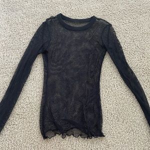 Black mesh long sleeve top (great for festivals)